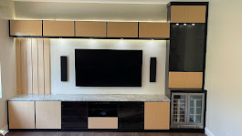 Modern Media Center with Wine Cooler